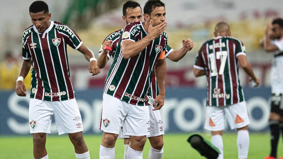 Fred, do Fluminense, comemora gol diante do São Paulo pelo Brasileirão - Jorge Rodrigues/AGIF