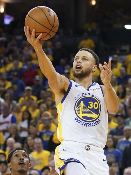 Stephen Curry durante vitória do Golden State Warriors sobre o Los Angeles Clippers - Kyle Terada-USA TODAY Sports