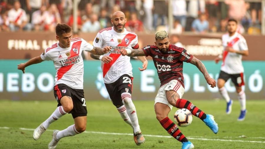 Gabigol marca para o Flamengo na final da Libertadores contra o River Plate - Rodrigo Coca/Conmebol
