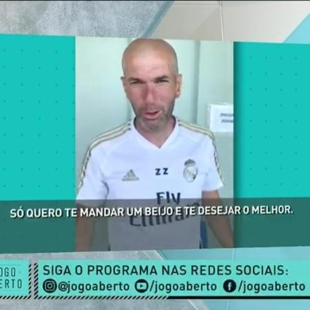 Renata Fan ganha recado de Zidane e se emociona - Reprodução/Band