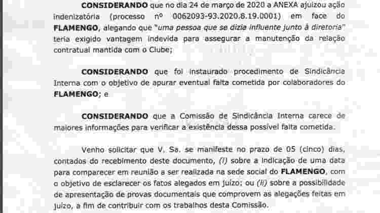 Trecho de convocação de comissão interna do Flamengo - Reprodução - Reprodução