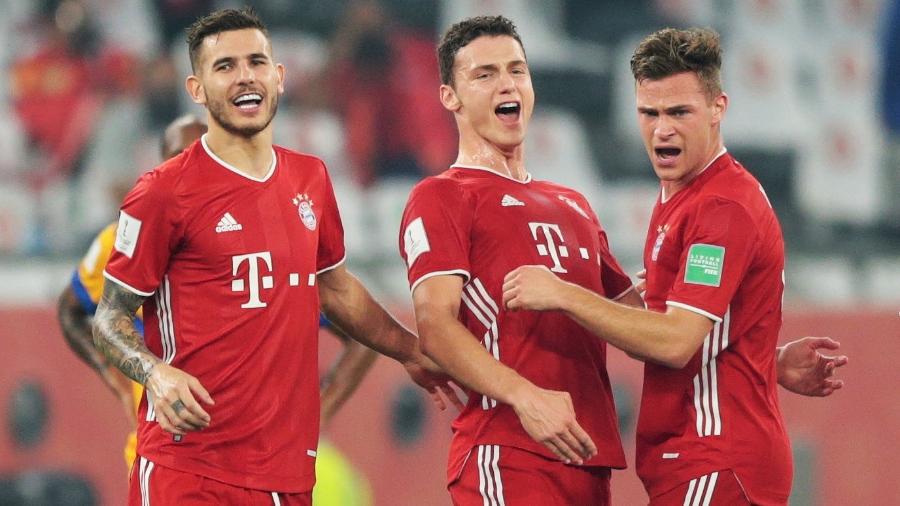Jogadores do Bayern comemoram gol do título Mundial - MOHAMMED DABBOUS/REUTERS