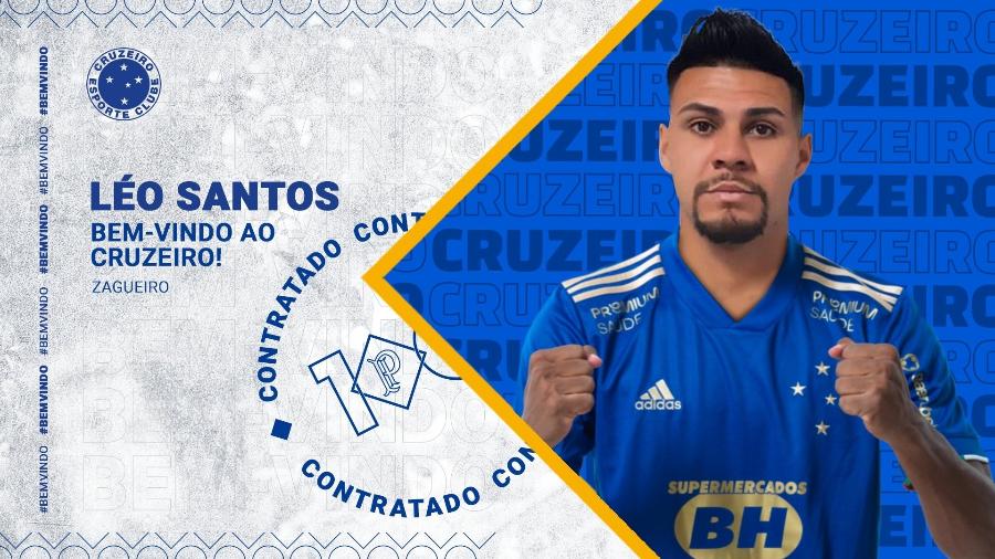 Léo Santos é a 19ª contratação da Raposa no ano, e acontece pouco antes de o clube ser punido pela Fifa com novo transfer ban - Divulgação/Cruzeiro