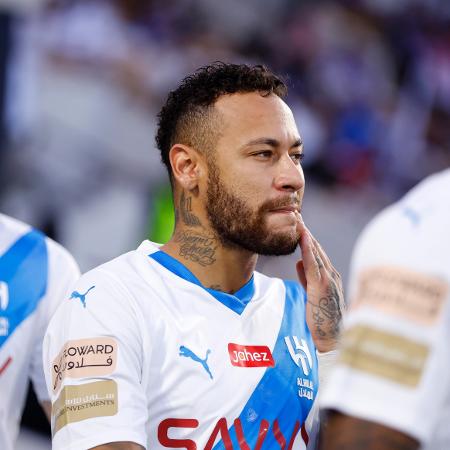 Neymar, do Al-Hilal, durante partida contra o Damac pelo Campeonato Saudita