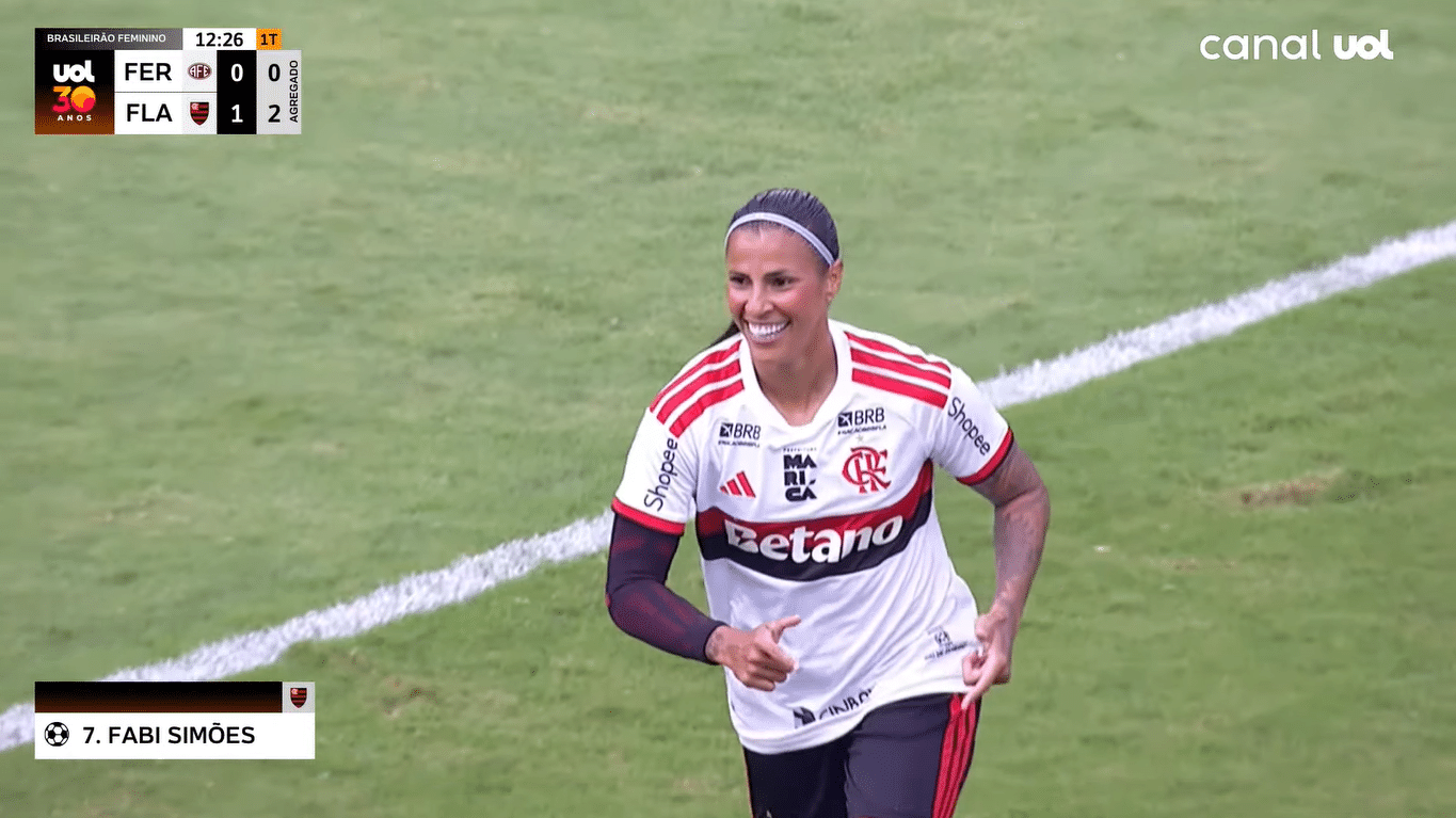 Fabi Simões, do Flamengo, comemora gol contra a Ferroviária, pelo Brasileirão Feminino - undefined