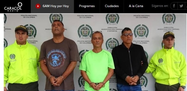 Jose John Jimenez Guzman (2º à esq) será extraditado - Reprodução/Caracol