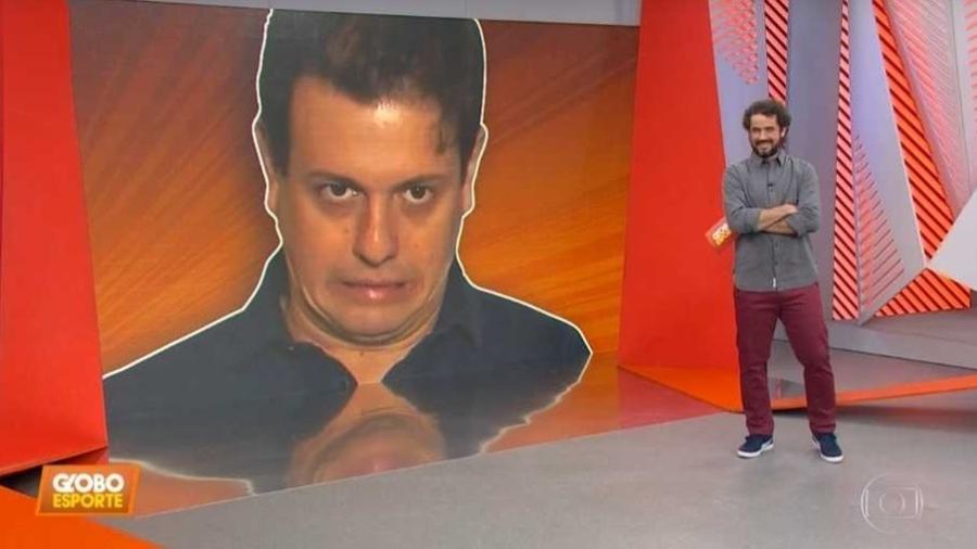 Felipe Andreoli tira onda com repórter durante Globo Esporte SP - Reprodução/Globo