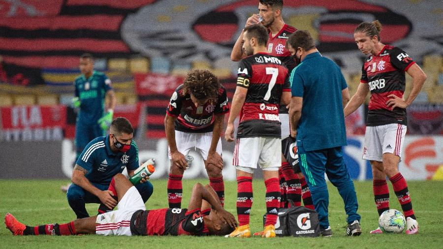 Pedro Rocha, do Flamengo, sentiu lesão no jogo com o Fortaleza - Alexandre Vidal / Flamengo