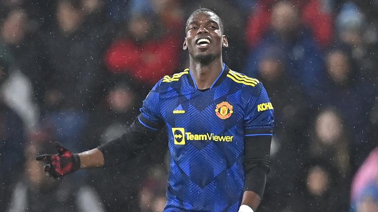 Pogba, do Manchester United, balançou as redes para a equipe no jogo contra o Burnley - Paul ELLIS / AFP - Paul ELLIS / AFP