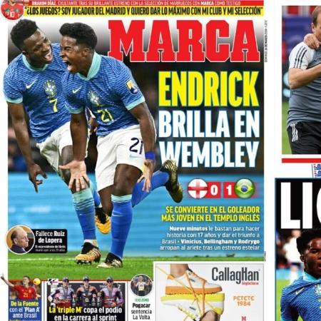 Endrick foi manchete em diversos jornais da Europa