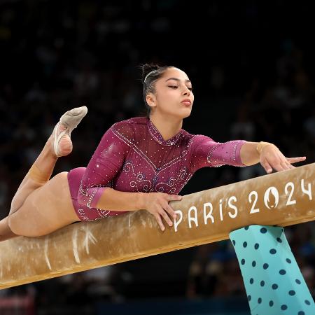 Julia Soares, ginasta brasileira, na final de trave nas Olimpíadas de Paris - Jamie Squire/Getty Images