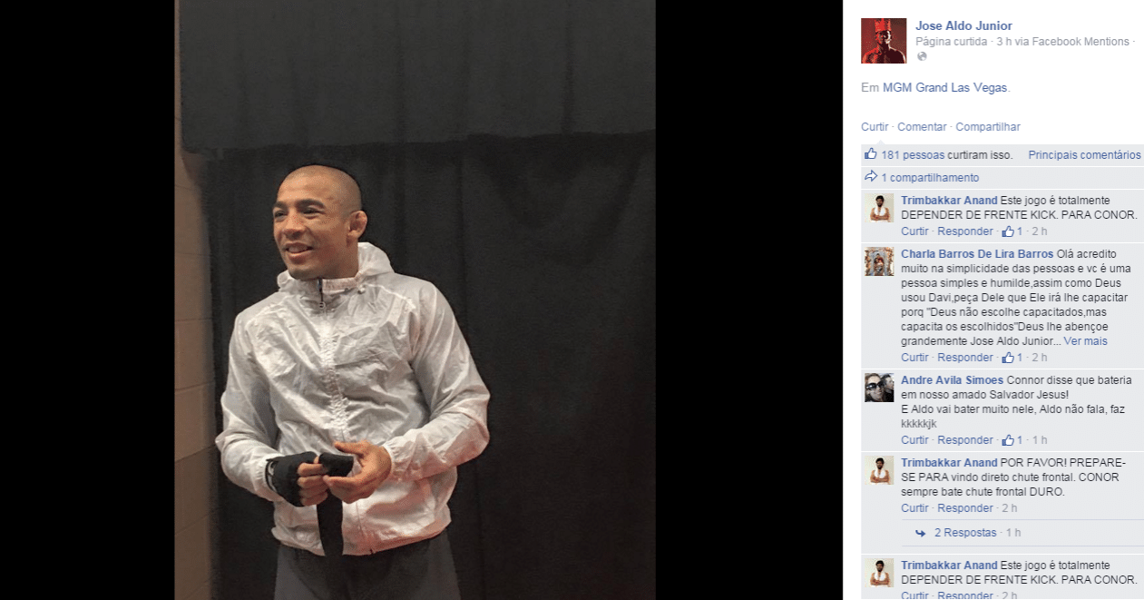José Aldo faz um dos últimos treinos para o UFC 194, na terça-feira, preparando-se para a unificação de cinturão com Conor McGregor - Reprodução/Facebook
