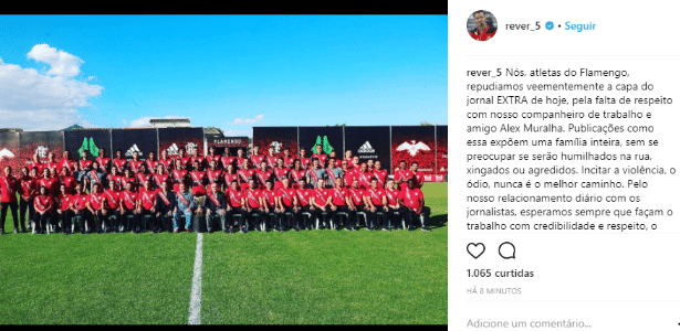 Réver foi um dos jogadores que postou manifestação em defesa de Alex Muralha - Reprodução/Instagram
