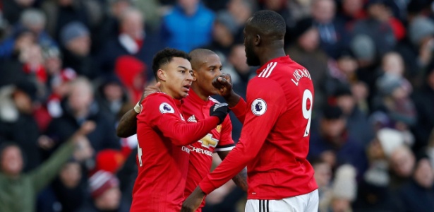 Jogadores do Manchester United comemoram gol de Lingard contra o Chelsea - Andrew Yates/Reuters - Andrew Yates/Reuters