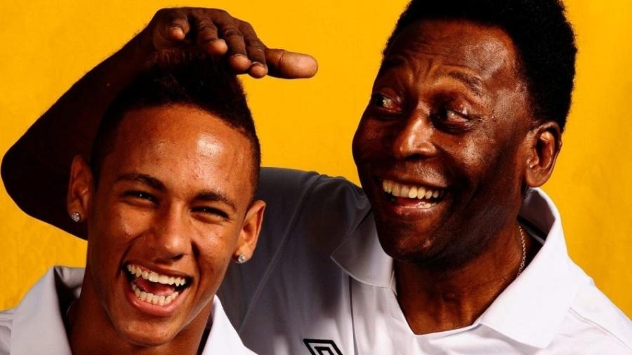 Santos publica foto antiga de Neymar e Pelé - divulgação/Santos