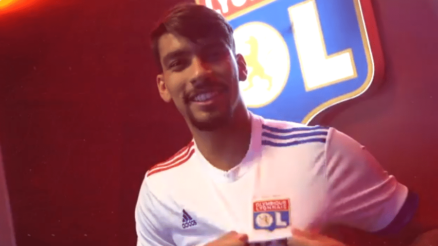 Lucas Paquetá aparece com a camisa do Lyon em vídeo de apresentação - Reprodução/Twitter