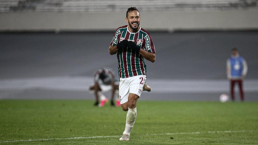 Yago comemora gol da classificação do Fluminense na Libertadores; volante se destaca por opiniões fora de campo - Lucas Merçon/Fluminense FC