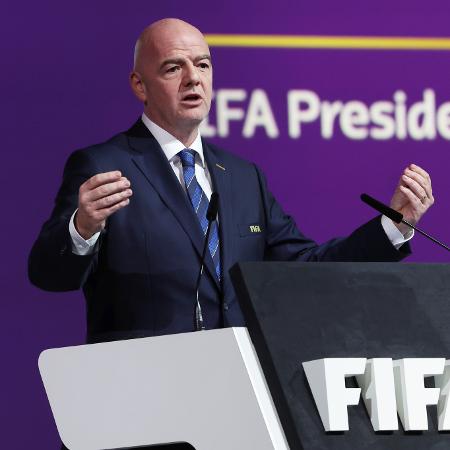Gianni Infantino, presidente da Fifa, discursa no 72º congresso da entidade - Alexander Hassenstein - FIFA/FIFA via Getty Images