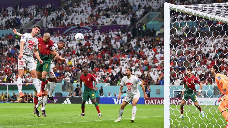 Pepe scored Portugal's second goal against Switzerland with a header - Jay Barratt - AMA/Getty Images - Jay Barratt - AMA/Getty Images