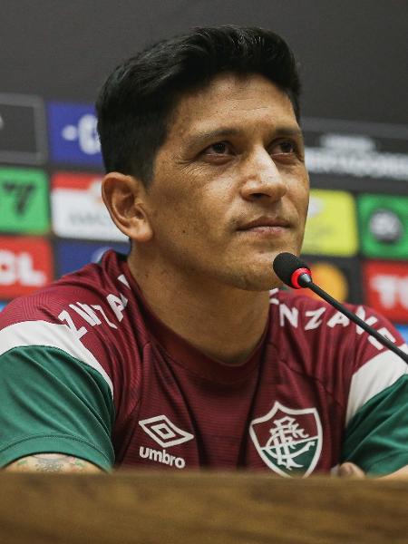 Germán Cano em entrevista coletiva no Fluminense