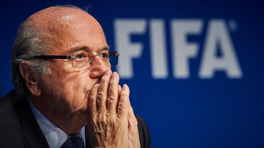 Blatter em entrevista coletiva quando ainda era presidente da Fifa - Michael Buholzer/AFP