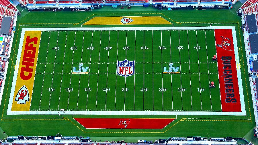 Vista aérea do Raymond James Stadium, palco do Super Bowl de 2021 - Mike Ehrmann/Getty Images