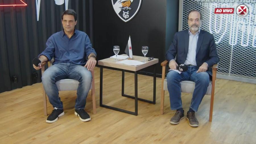 Roberto Duque Estrada e Carlos Osório concedem entrevista coletiva para explicar acordo entre Vasco e 777 - Reprodução / Vasco TV
