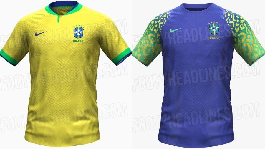 Site vaza supostos uniformes da seleção brasileira para a Copa - Reprodução/Footy Headlines