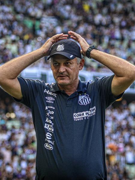 Lisca, técnico do Santos, durante a partida contra o Ceará - Lucas Emanuel/AGIF