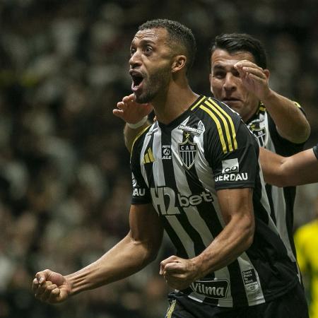 Vitor Hugo, do Atlético-MG, comemora gol marcado contra o Mirassol Vitor Hugo, do Atlético-MG, comemora gol marcado contra o Mirassol