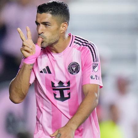 Luis Suárez, do Inter Miami, celebra após marcar contra o Atlanta United, na MLS Luis Suárez, do Inter Miami, celebra após marcar contra o Atlanta United, na MLS