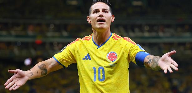 Técnico da Colômbia vê 'jogo fantástico' de James e diz por que tirou meia