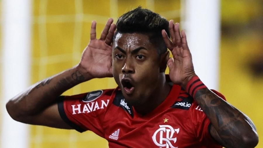 Bruno Henrique comemora seu 2º gol pelo Flamengo em Guayaquil - Staff Images / CONMEBOL