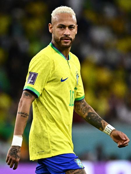 Neymar, da seleção brasileira, em jogo contra a Croácia pela Copa do Mundo - JEWEL SAMAD / AFP