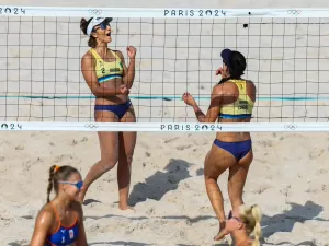 Carol e Bárbara reagem e vencem holandesas no tie-break no vôlei de praia