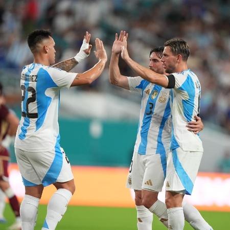 Giovani Lo Celso, da Argentina, comemora gol contra a Venezuela Giovani Lo Celso, da Argentina, comemora gol contra a Venezuela