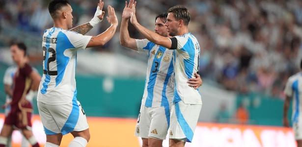 Argentina vence Venezuela em amistoso sem Messi e palmeirenses Argentina vence Venezuela em amistoso sem Messi e palmeirenses