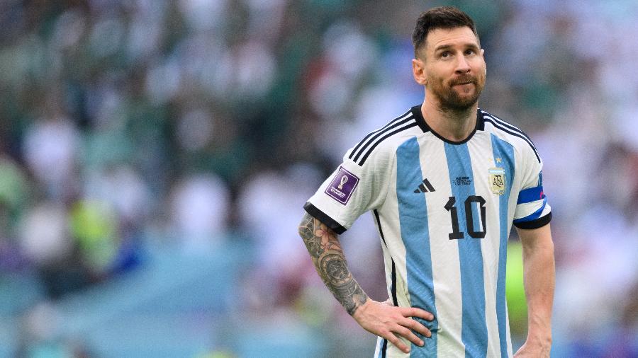 Lionel Messi, da Argentina, em jogo contra a Arábia Saudita pela Copa do Mundo - Michael/picture alliance via Getty Images