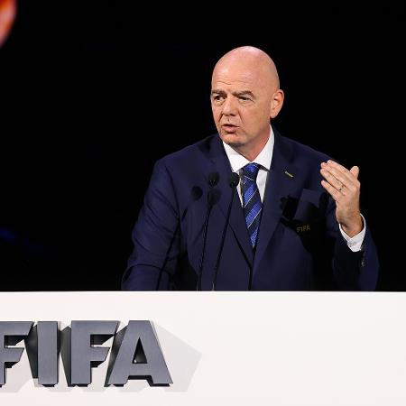 Gianni Infantino, presidente da Fifa, durante o 74º Congresso da entidade