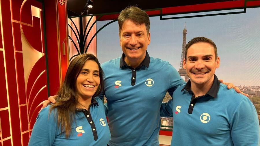 Luiz Carlos Jr. narrou competições da ginástica no sportv nos Jogos Olímpicos de Paris-2024 com Daniele Hypólito e Arthur Zanetti