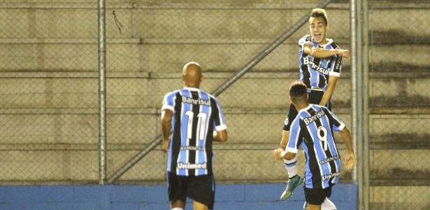Felipe Tontini (no alto, à direita) vai jogar FC Helsingoer, da Dinamarca - Divulgação/Grêmio
