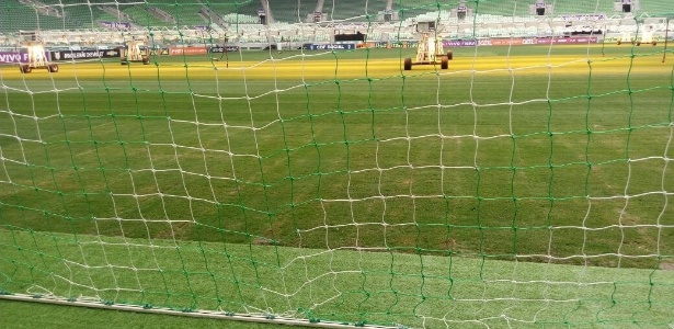 Grama da pequena área "Gol Norte" foi replantada durante a semana - José Edgar de Matos/UOL Esporte