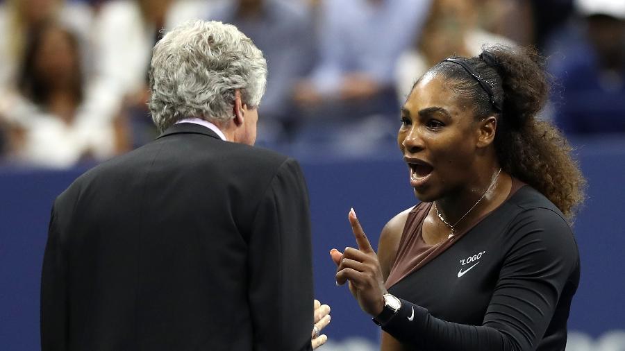 Serena Williams durante final do US Open: discussão sobre "sexismo" no tênis - Matthew Stockman/Getty Images/AFP