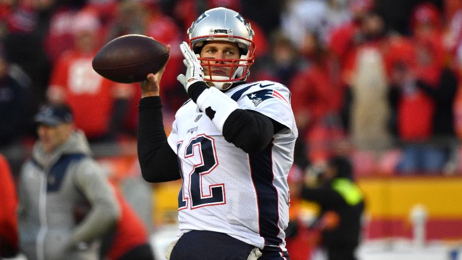 Tom Brady, durante partida entre New England Patriots e Kansas City Chiefs - Peter Aiken/Getty Images/AFP