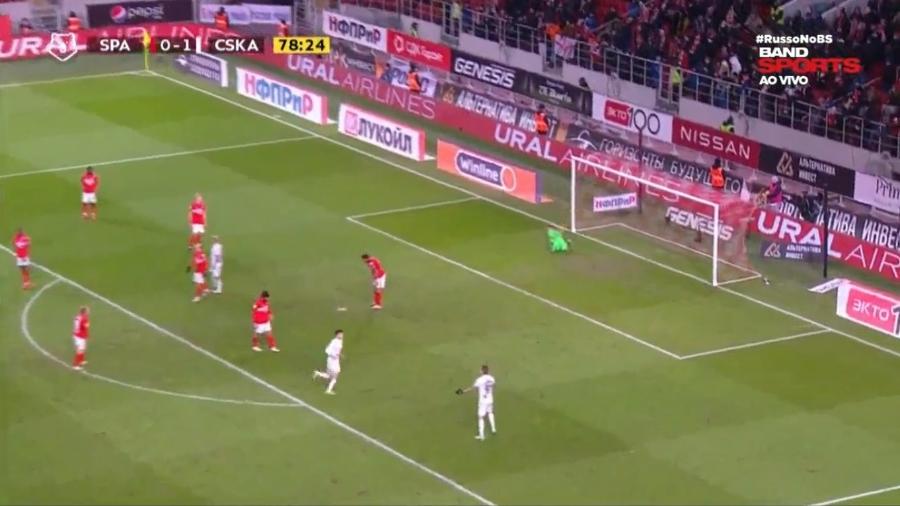 CSKA venceu o Spartak por 2 a 0, mas não teve grito de gol na transmissão do Bandsports - Reprodução/Bandsports