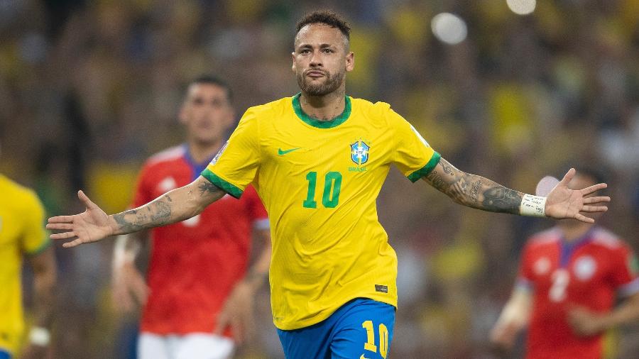 Neymar durante Brasil x Chile pelas Eliminatórias - Lucas Figueiredo/CBF