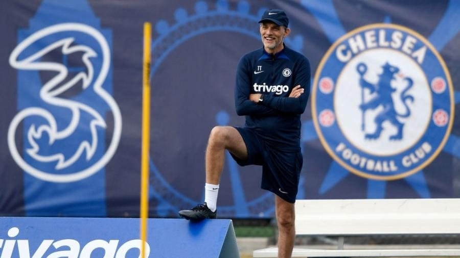 Thomas Tuchel, técnico do Chelsea, durante treino na pré-temporada - Kevork Djansezian/Getty