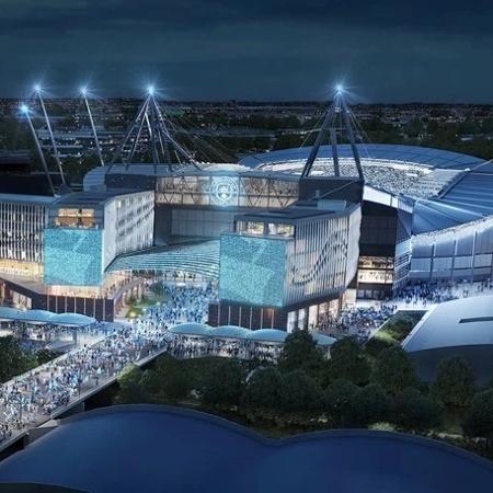 Projeto de ampliação do Etihad Stadium, casa do Manchester City - Divulgação/Manchester City