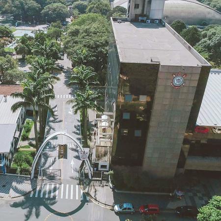 Visão aérea do Parque São Jorge, clube social do Corinthians Visão aérea do Parque São Jorge, clube social do Corinthians