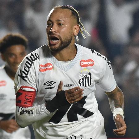 Neymar comemora gol em Santos x Flamengo pelo Brasileirão Neymar comemora gol em Santos x Flamengo pelo Brasileirão